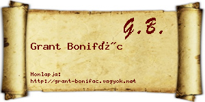 Grant Bonifác névjegykártya